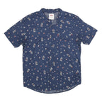 LEVI'S Mens Blue Floral Print Cotton Short Sleeve Shirt L Casual Summer Shirt