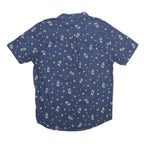 LEVI'S Mens Blue Floral Print Cotton Short Sleeve Shirt L Casual Summer Shirt