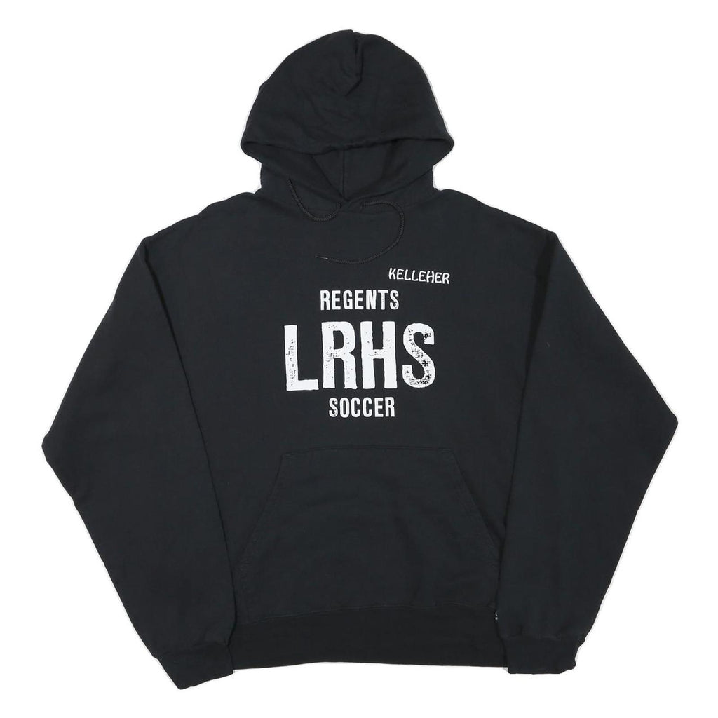 CHAMPION Mens Black Regents LRHS Soccer Pullover Hoodie L Cotton Blend