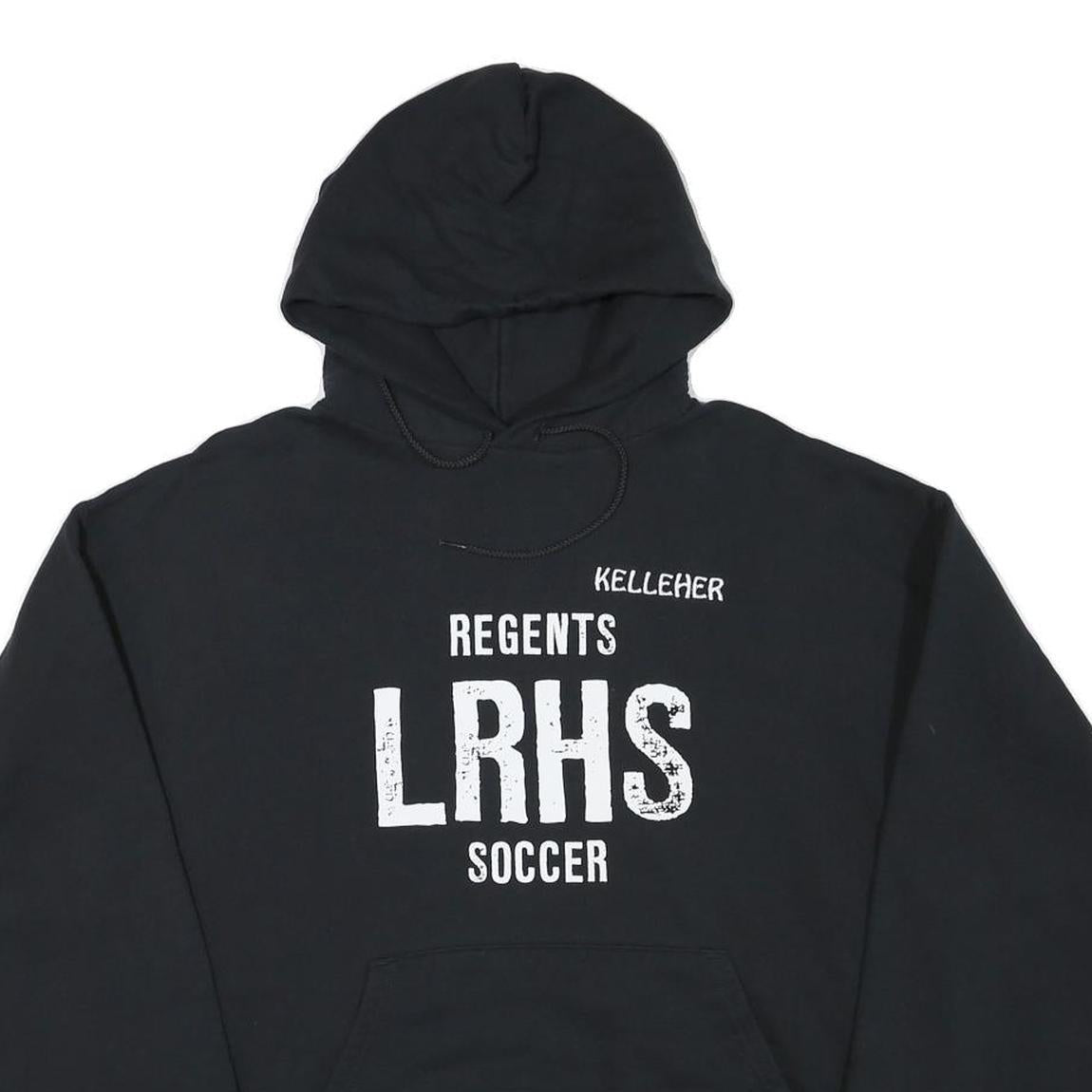CHAMPION Mens Black Regents LRHS Soccer Pullover Hoodie L Cotton Blend