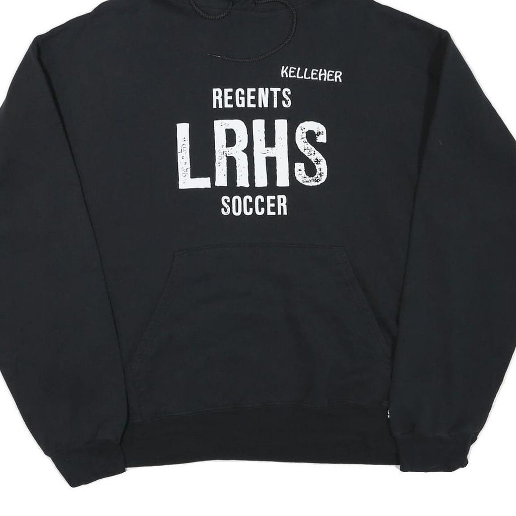 CHAMPION Mens Black Regents LRHS Soccer Pullover Hoodie L Cotton Blend