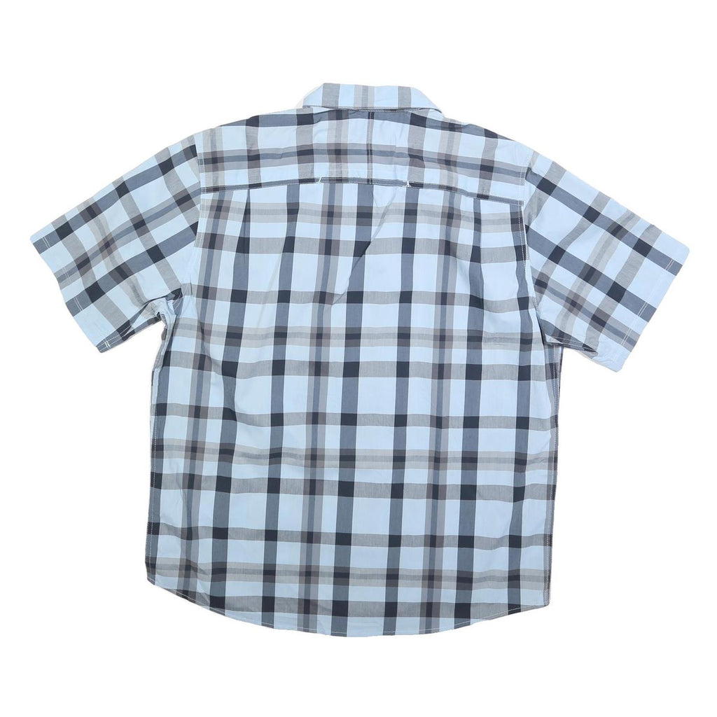 WRANGLER Mens Blue & Grey Check Shirt XL Cotton Blend Casual Button Pocket