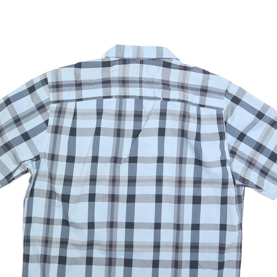 WRANGLER Mens Blue & Grey Check Shirt XL Cotton Blend Casual Button Pocket