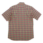 LIONS TAILOR Mens Red Green Yellow Check Shirt M Short Sleeve Button Cotton