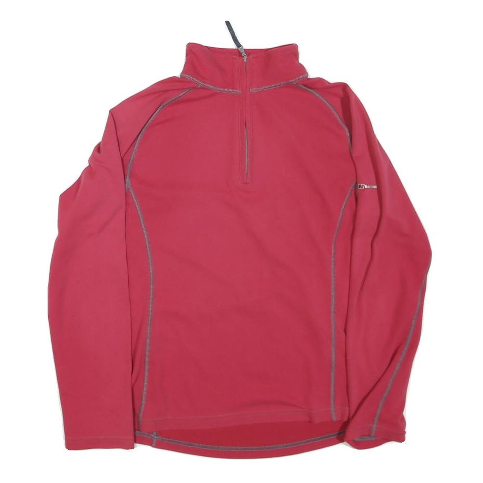 BERGHAUS Womens Red Long Sleeve 1/4 Zip Shirt S Lightweight Outdoor Activewear