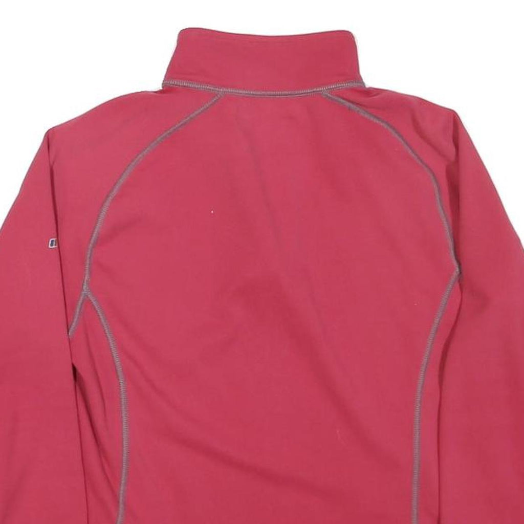BERGHAUS Womens Red Long Sleeve 1/4 Zip Shirt S Lightweight Outdoor Activewear