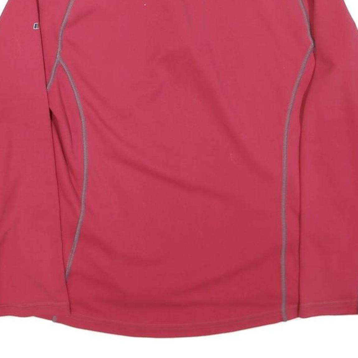 BERGHAUS Womens Red Long Sleeve 1/4 Zip Shirt S Lightweight Outdoor Activewear