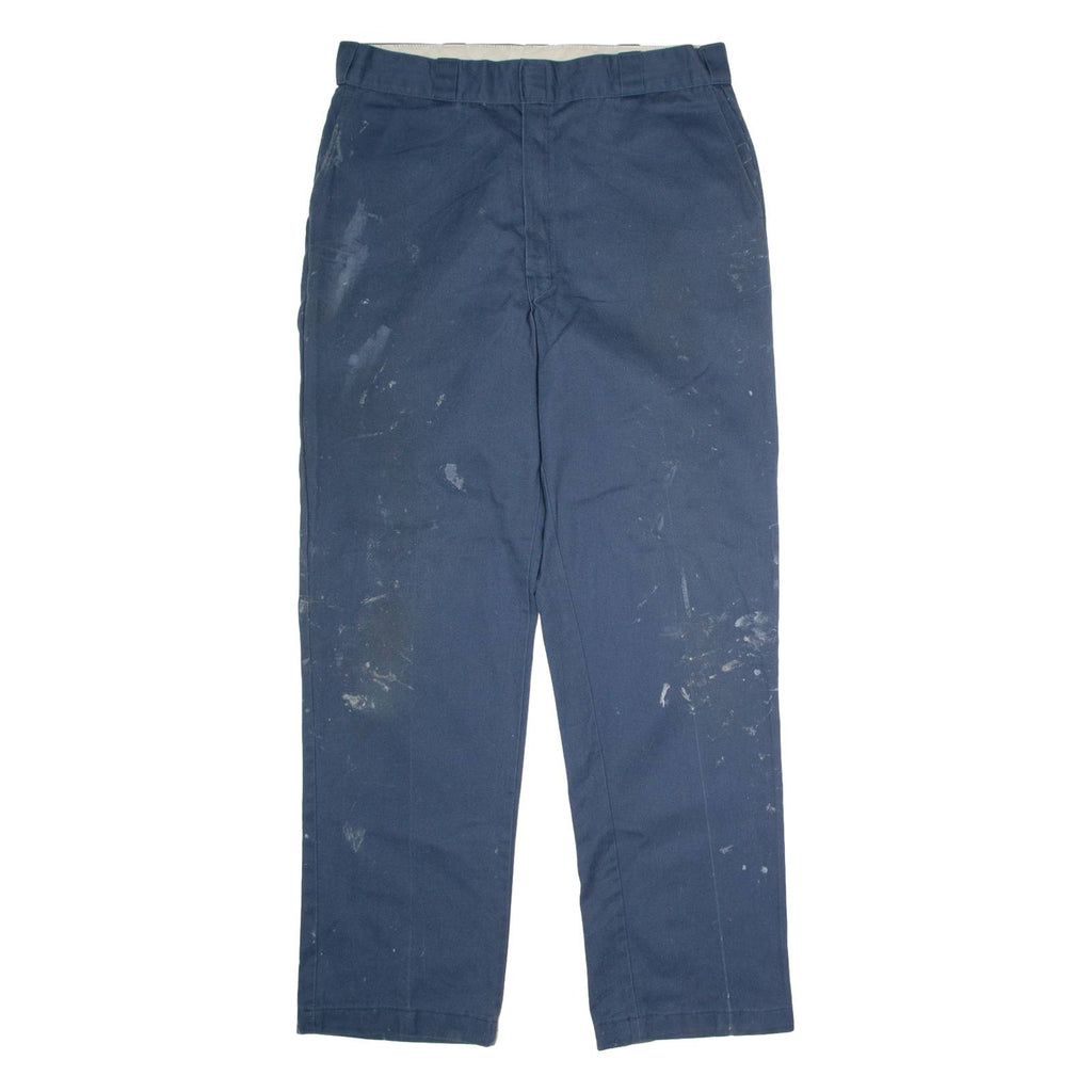 DICKIES Workwear Mens Twill Trousers Blue Regular Straight W38 L34