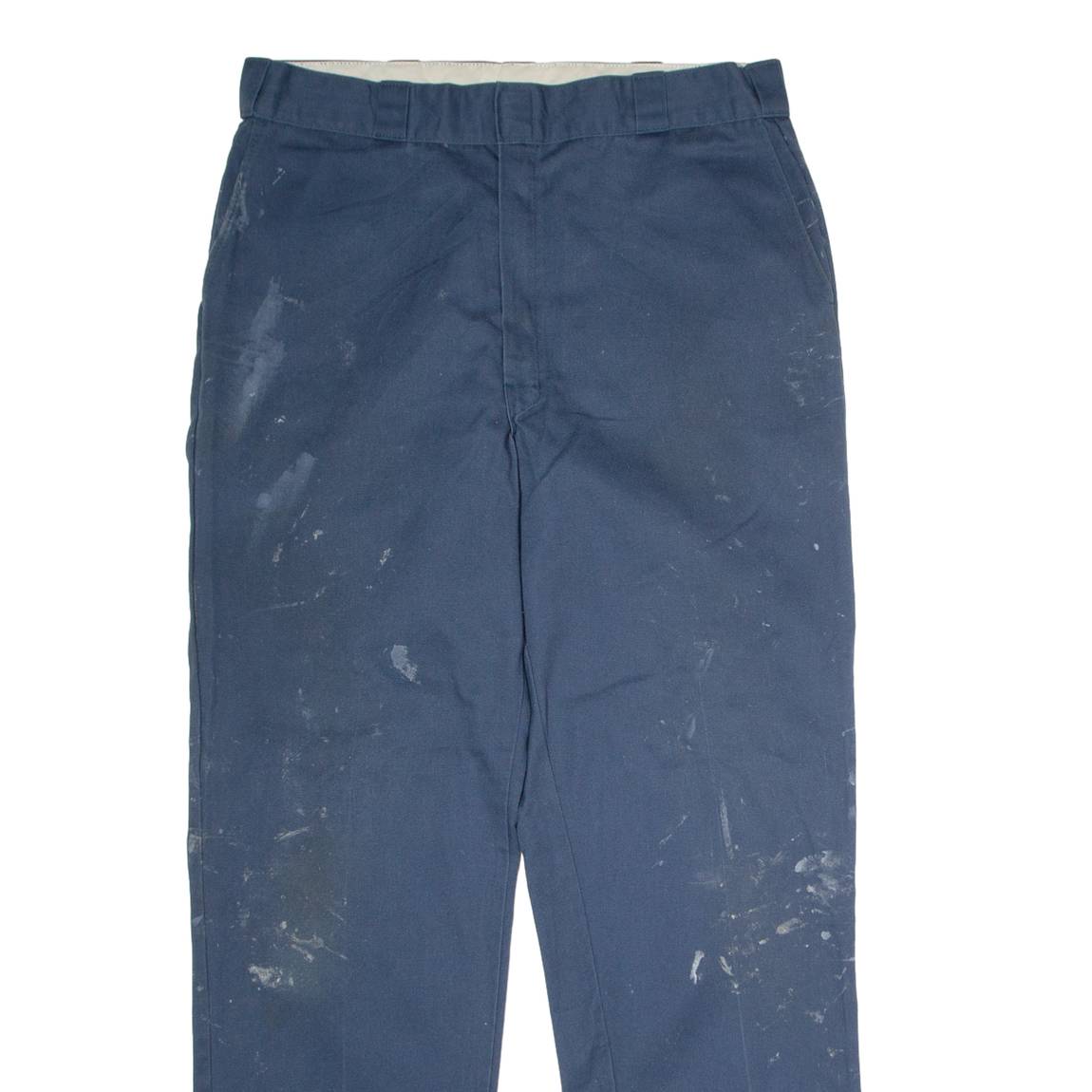 DICKIES Workwear Mens Twill Trousers Blue Regular Straight W38 L34