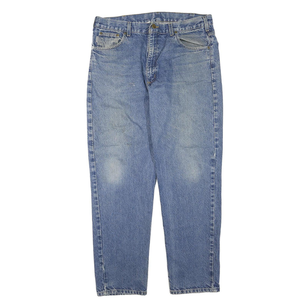 CARHARTT Mens Jeans Blue Regular Straight Denim Medium Wash W38 L32 Workwear