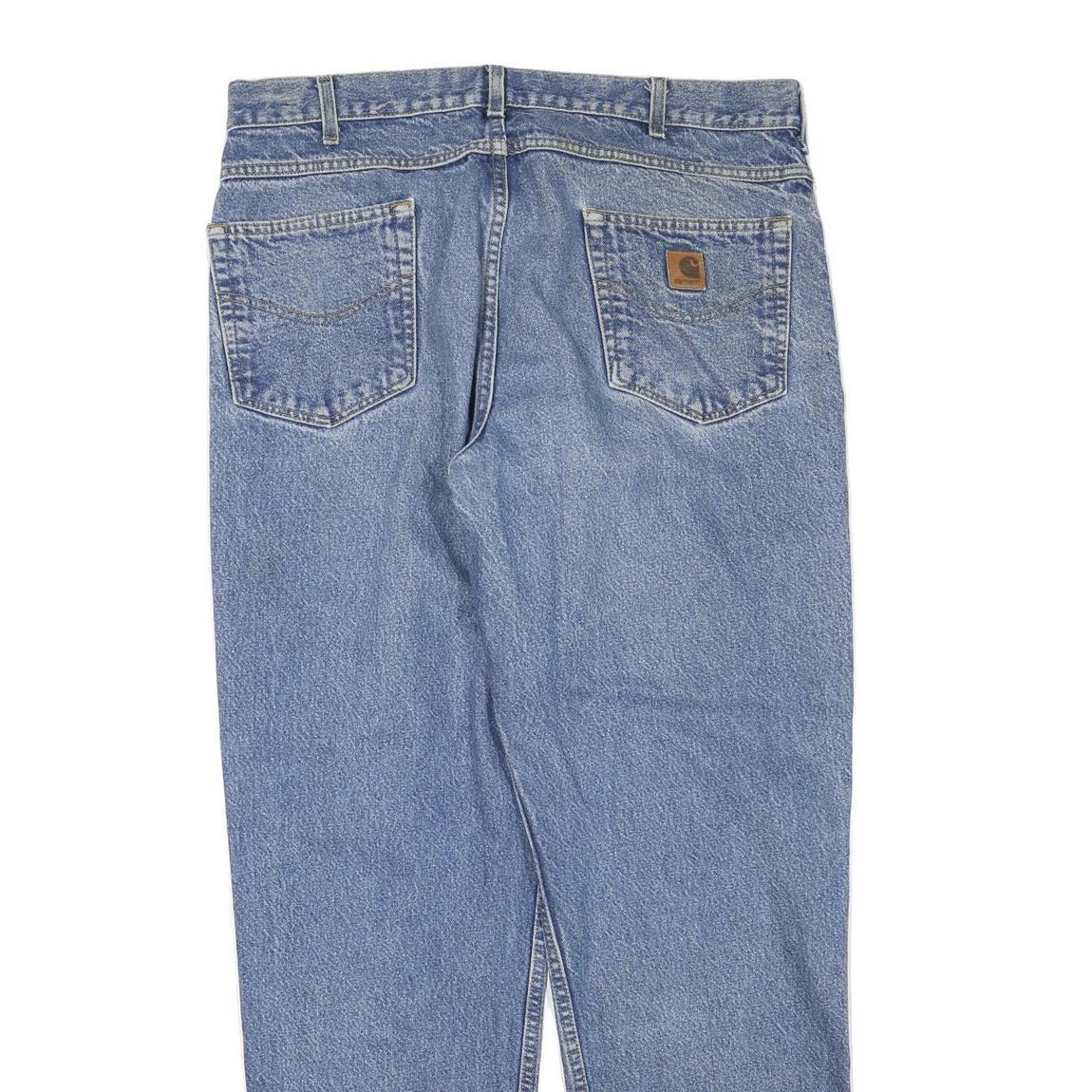 CARHARTT Mens Jeans Blue Regular Straight Denim Medium Wash W38 L32 Workwear