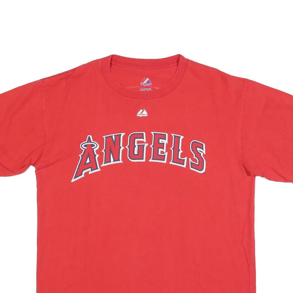 MAJESTIC Mens Red Angels Graphic T-Shirt M Short Sleeve Crew Neck Baseball