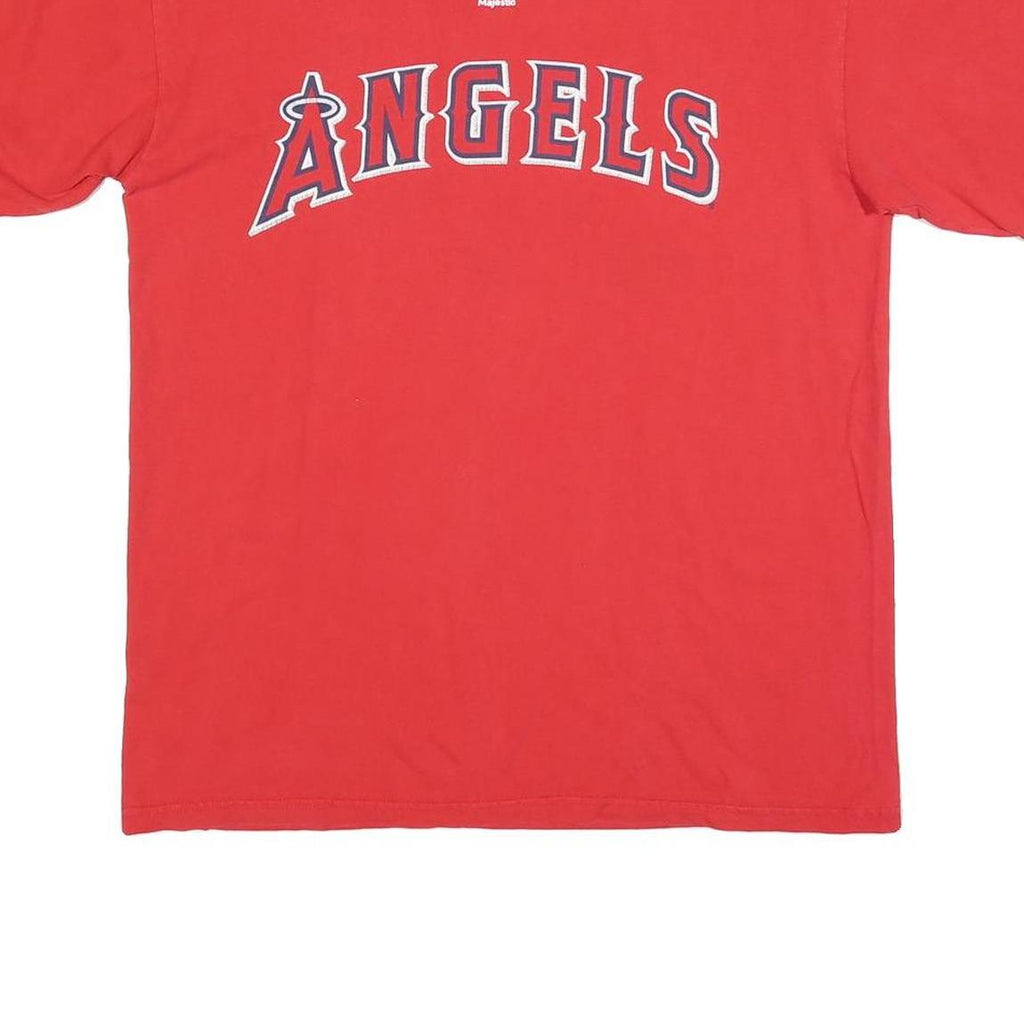 MAJESTIC Mens Red Angels Graphic T-Shirt M Short Sleeve Crew Neck Baseball