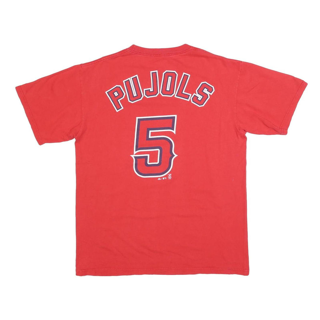 MAJESTIC Mens Red Angels Graphic T-Shirt M Short Sleeve Crew Neck Baseball