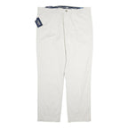 CHAPS Mens Cotton White Regular Fit Straight Leg Trousers W40 L33 Casual Comfort