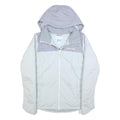 COLUMBIA Womens Grey & Light Blue Hooded Jacket S Polyester Outdoor Zip Casual