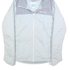 COLUMBIA Womens Grey & Light Blue Hooded Jacket S Polyester Outdoor Zip Casual