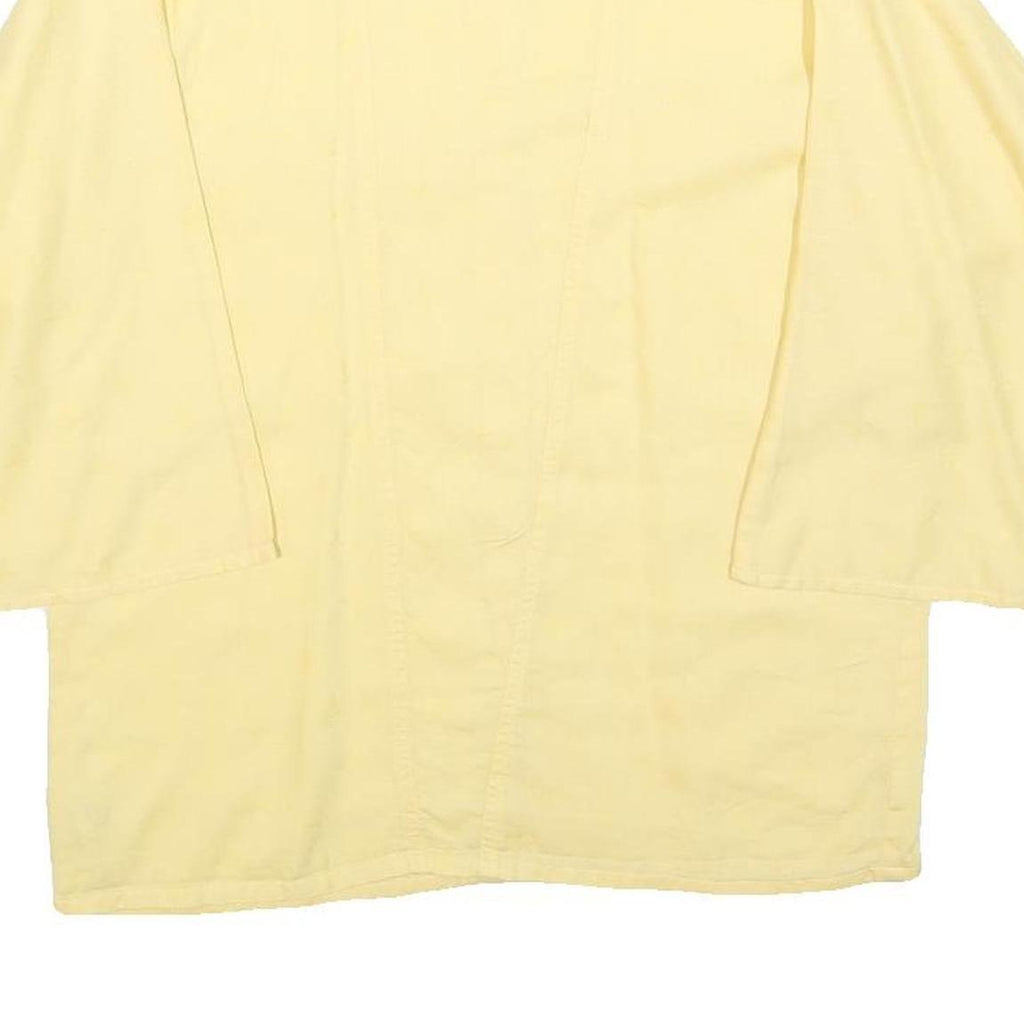 SMARTI Womens Yellow Basic Top 3/4 Sleeve Button Neck S Cotton Comfortable