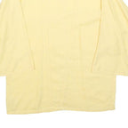 SMARTI Womens Yellow Basic Top 3/4 Sleeve Button Neck S Cotton Comfortable
