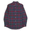 CHAPS Mens Red & Green Tartan Cotton Shirt M Button-Down Collar Long Sleeve