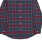 CHAPS Mens Red & Green Tartan Cotton Shirt M Button-Down Collar Long Sleeve