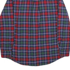 CHAPS Mens Red & Green Tartan Cotton Shirt M Button-Down Collar Long Sleeve