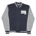 MV SPORT Mens Navy & Grey Nevada 74 Varsity Jacket L Cotton Blend Button Closure