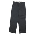 DICKIES Mens Cotton Blend Black Regular Fit Straight Leg Trousers W30 L29