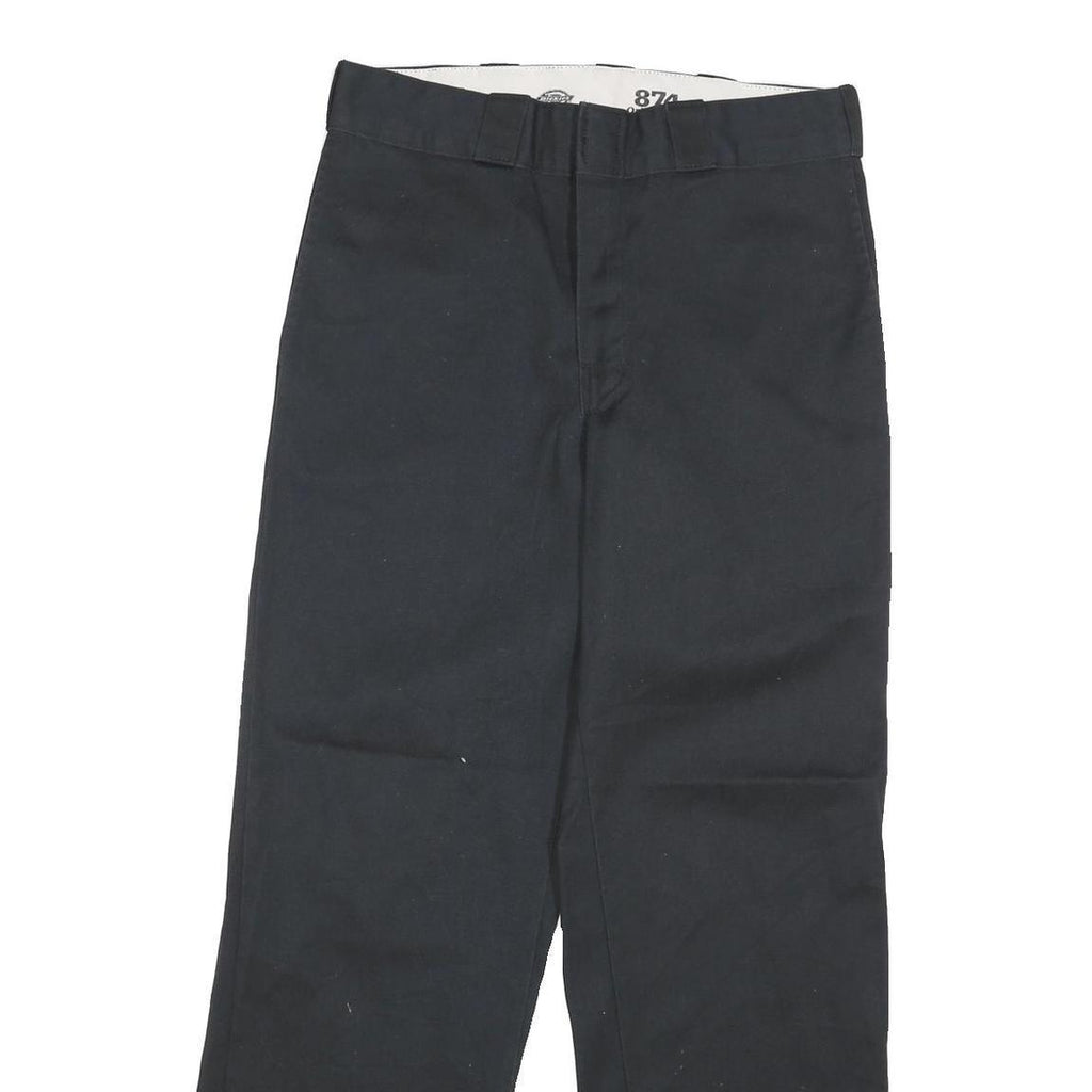 DICKIES Mens Cotton Blend Black Regular Fit Straight Leg Trousers W30 L29