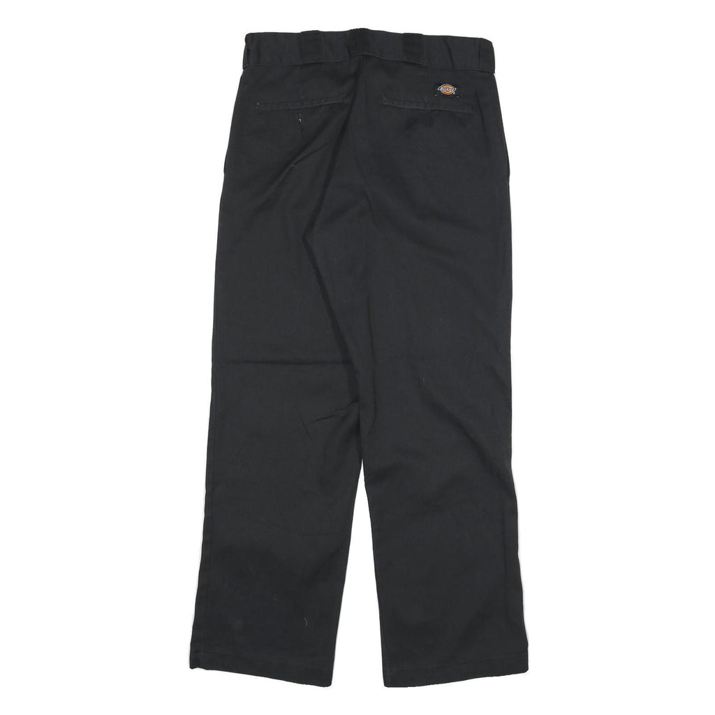 DICKIES Mens Cotton Blend Black Regular Fit Straight Leg Trousers W30 L29