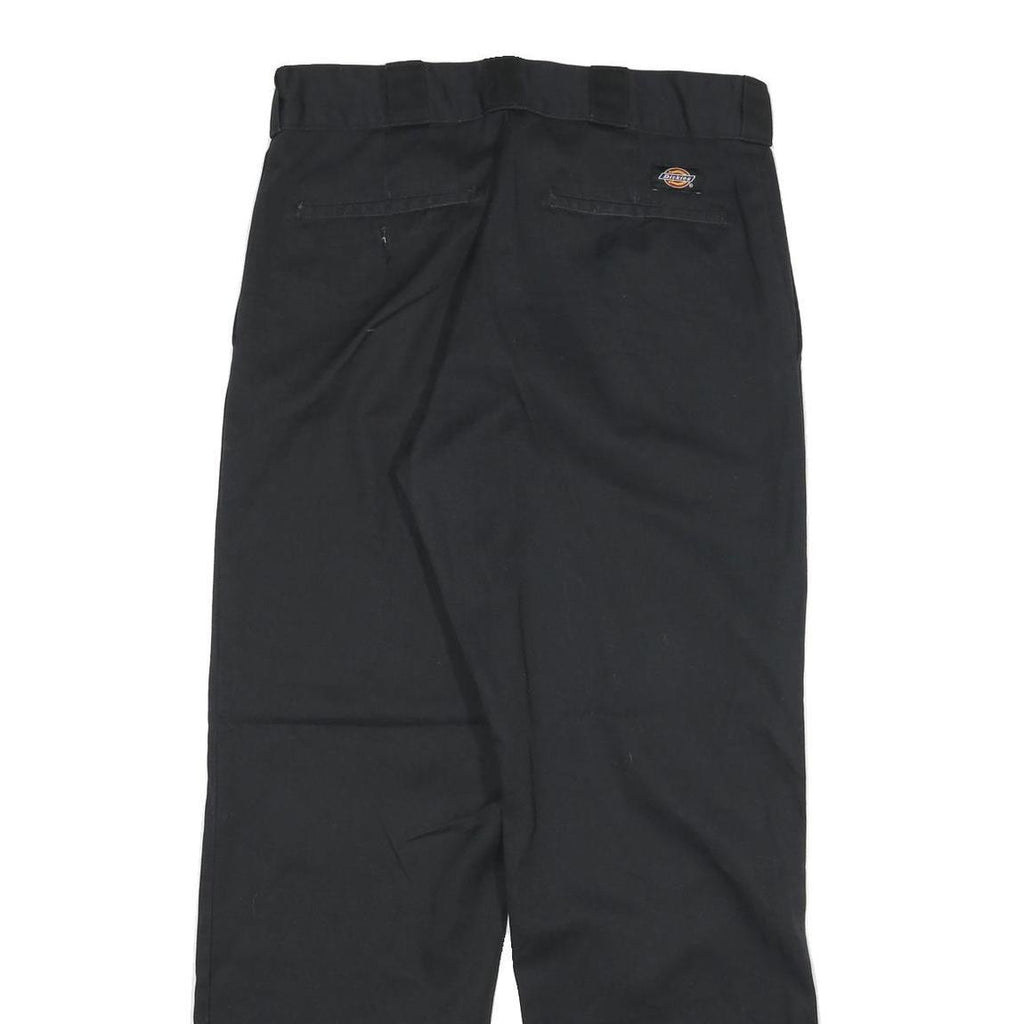 DICKIES Mens Cotton Blend Black Regular Fit Straight Leg Trousers W30 L29