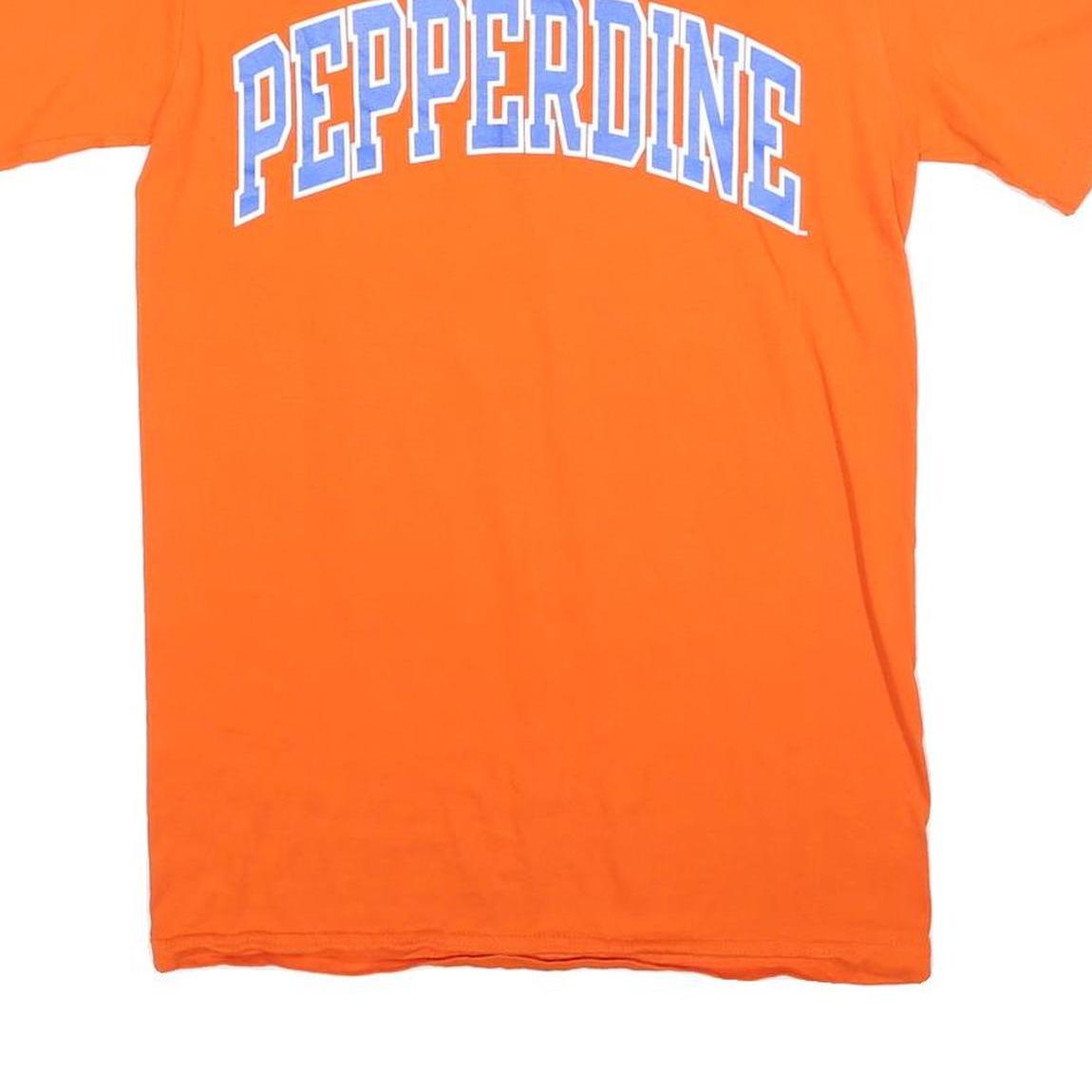 CHAMPION Mens Orange Pepperdine Graphic T-Shirt S Short Sleeve Crew Neck