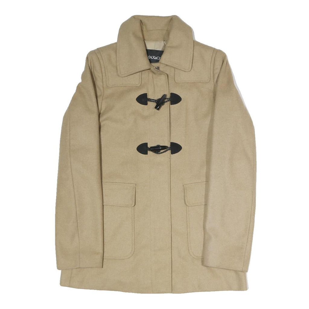 MAX&CO Womens Beige Zip Jacket UK 12 Polyester Blend Classic Fit Elegant Toggle