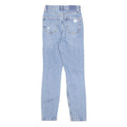BERSHKA Womens Jeans Blue Slim Skinny Denim Medium W24 L27 Distressed Zip