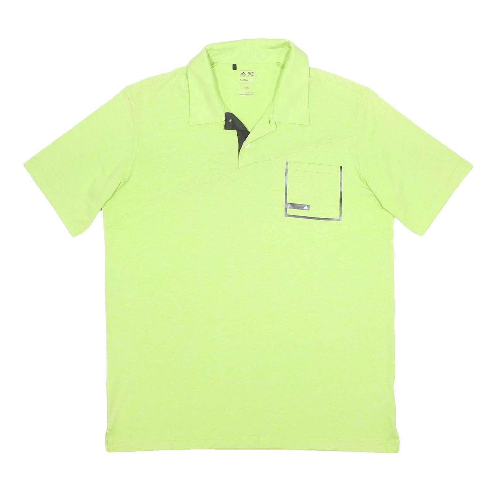ADIDAS Mens Green Polo Shirt XL Polyester Blend Short Sleeve Basic Pocket