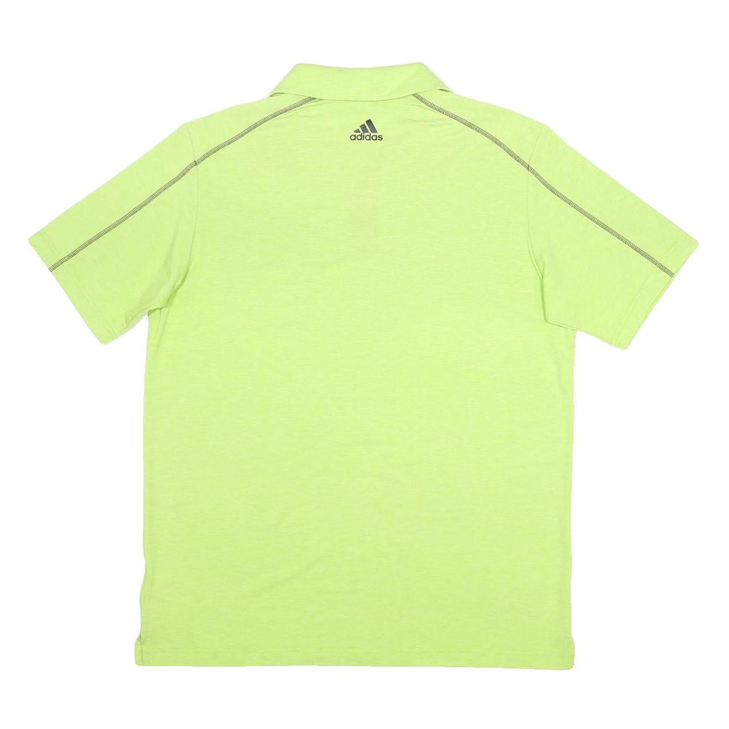 ADIDAS Mens Green Polo Shirt XL Polyester Blend Short Sleeve Basic Pocket