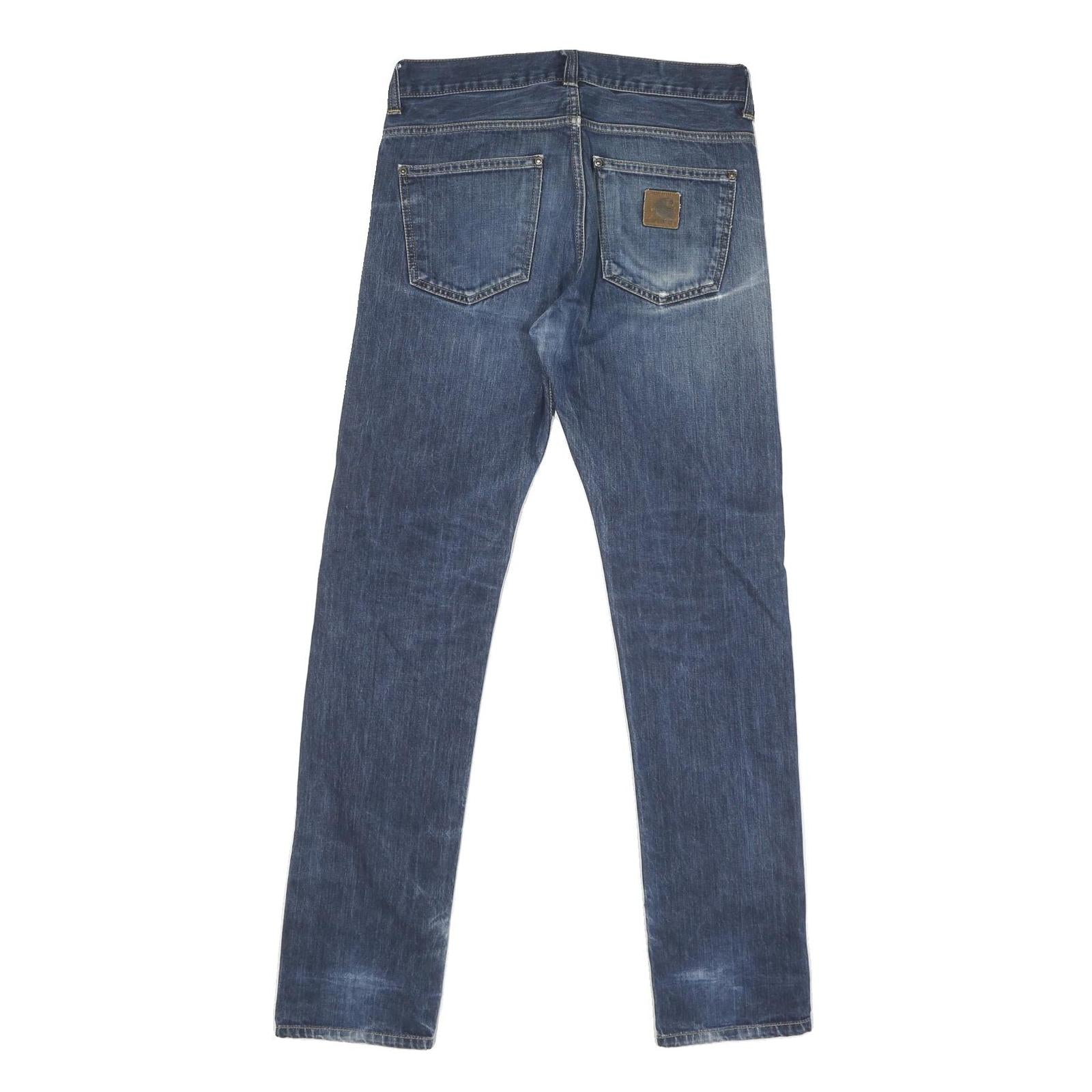 CARHARTT Mens Regular Fit Blue Denim Jeans W32 L31 Zip Pockets Casual Workwear