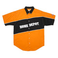 WINNER'S CIRCLE Mens Orange & Black Home Depot Cotton Shirt M Button-Down Collar