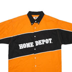 WINNER'S CIRCLE Mens Orange & Black Home Depot Cotton Shirt M Button-Down Collar