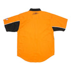 WINNER'S CIRCLE Mens Orange & Black Home Depot Cotton Shirt M Button-Down Collar