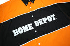 WINNER'S CIRCLE Mens Orange & Black Home Depot Cotton Shirt M Button-Down Collar