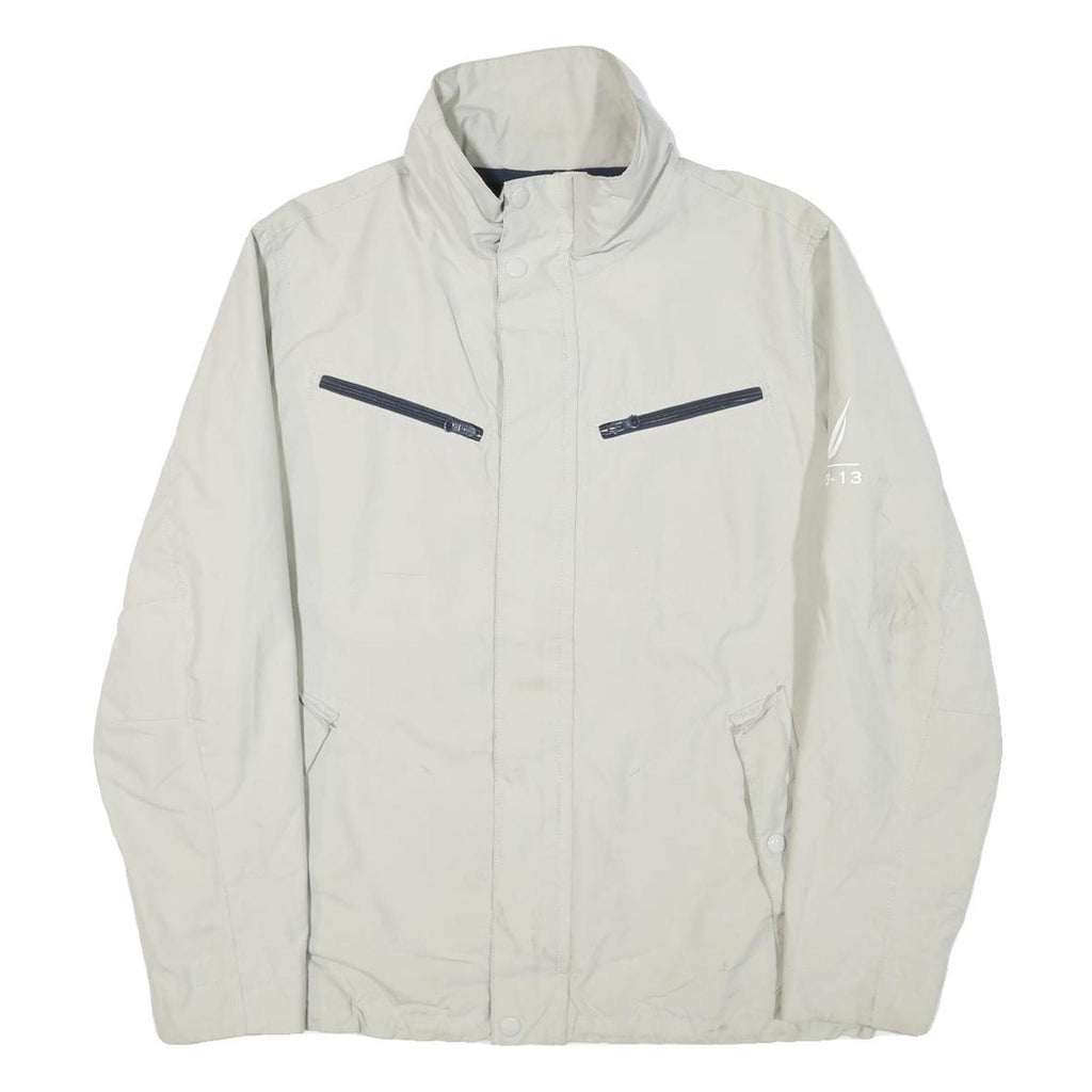 NAUTICA Mens Beige Zip Up Polyester Blend Casual Jacket L