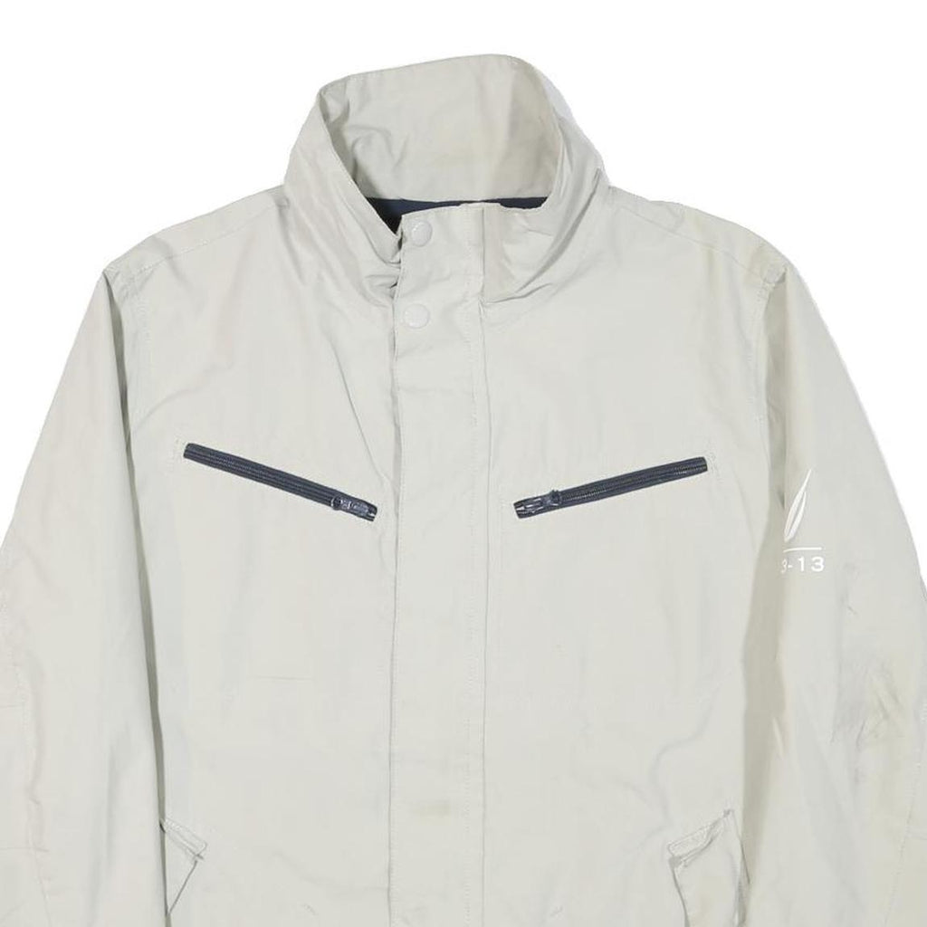 NAUTICA Mens Beige Zip Up Polyester Blend Casual Jacket L