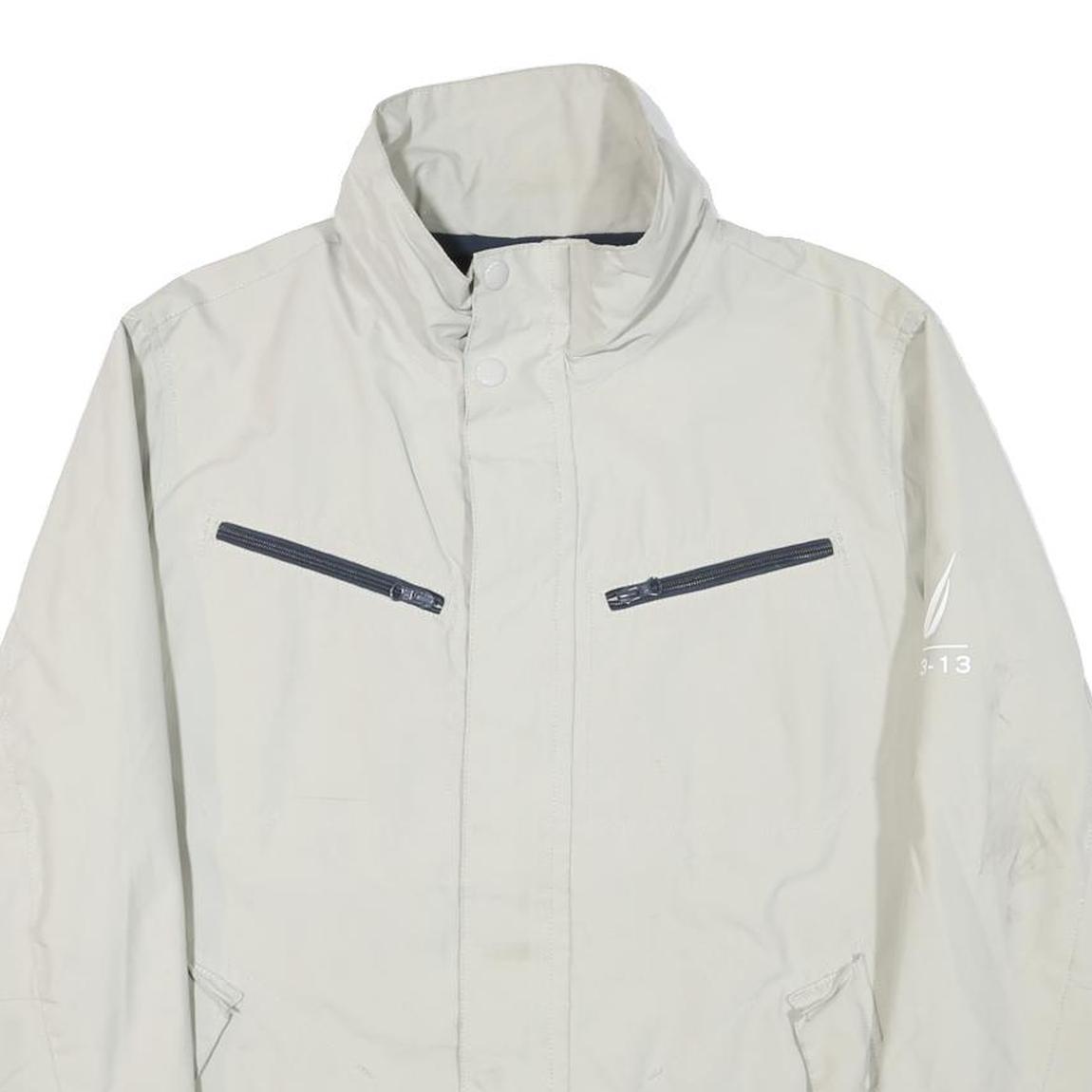 NAUTICA Mens Beige Zip Up Polyester Blend Casual Jacket L