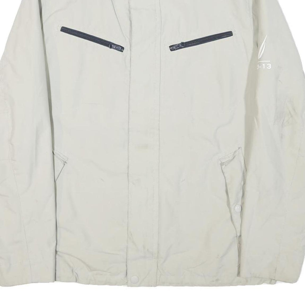 NAUTICA Mens Beige Zip Up Polyester Blend Casual Jacket L