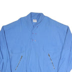 NEW FAST Mens Blue Jacket L Polyester Blend Button Closure Ribbed Collar Pockets