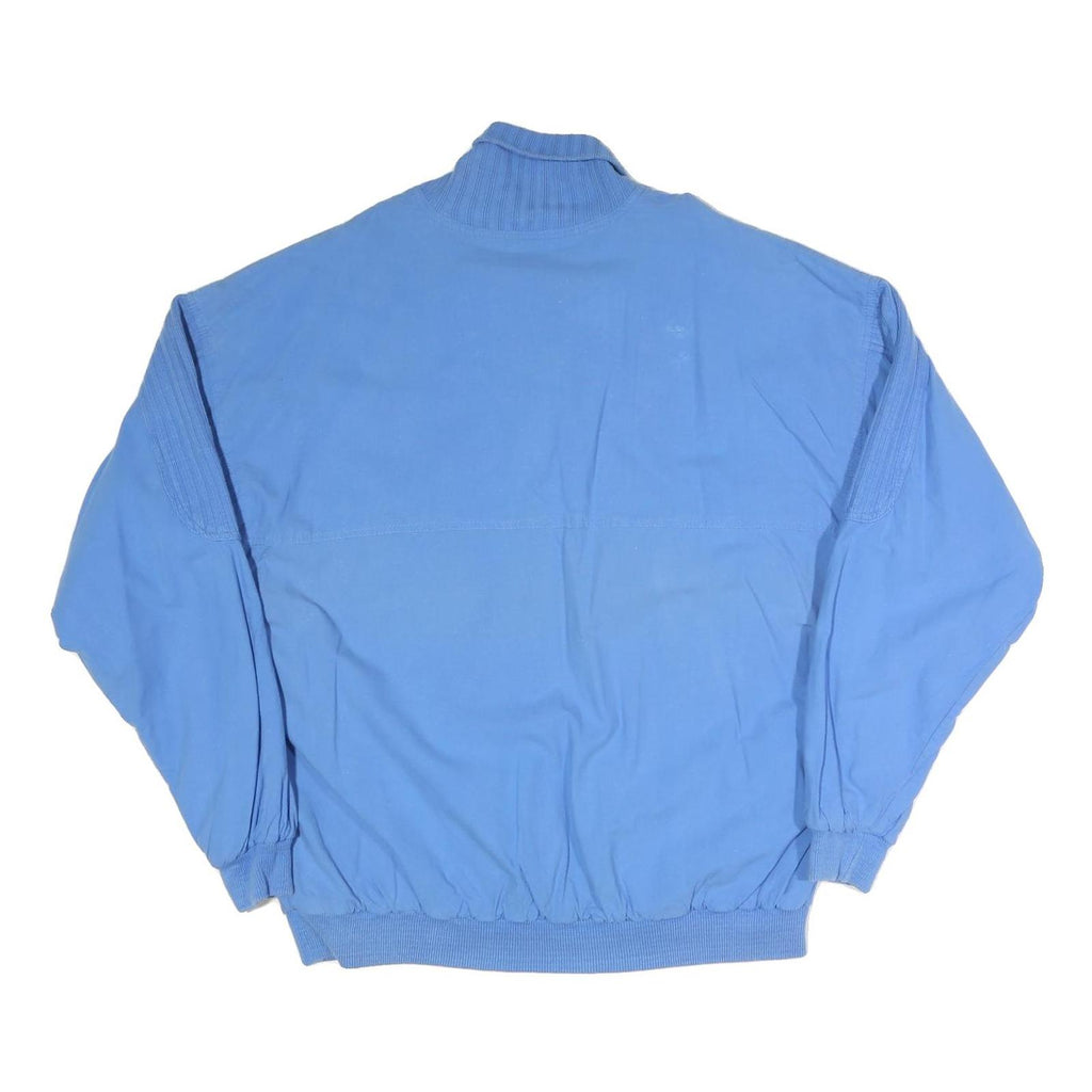 NEW FAST Mens Blue Jacket L Polyester Blend Button Closure Ribbed Collar Pockets