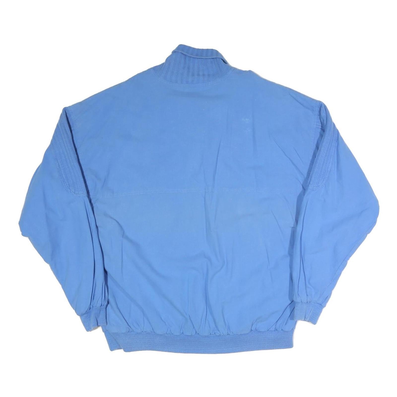 NEW FAST Mens Blue Jacket L Polyester Blend Button Closure Ribbed Collar Pockets