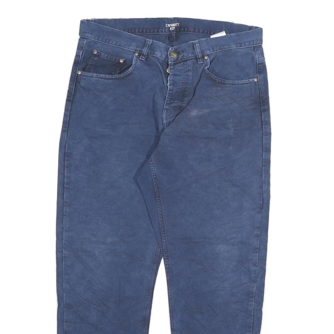 CARHARTT Mens Jeans Blue Relaxed Straight Denim Medium W34 L29 Workwear Button