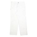 DICKIES Mens White Relaxed Straight Cotton Blend Trousers W32 L30 Workwear